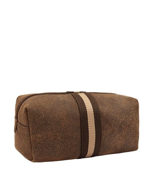 Lloyd Baker Brown Leo Leather Washbag for men
