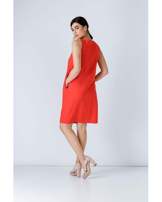 Conquista Red Sleeveless Shift Dress