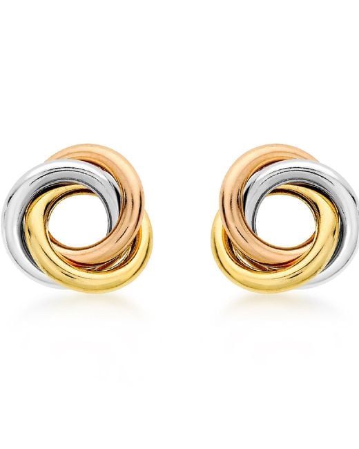 Posh Totty Designs Metallic Mixed Gold Russian Ring Stud Earrings