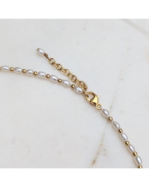 Kiri & Belle Metallic Nina Tiny Pearl And Bead Necklace