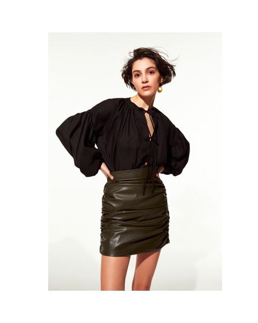 NAZLI CEREN Black Eve Cotton Shirt