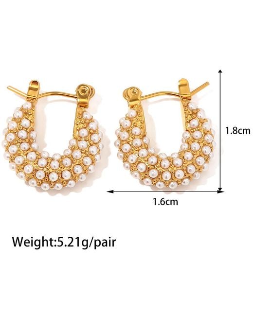 Nazzar Metallic Pearl Mini Hoops