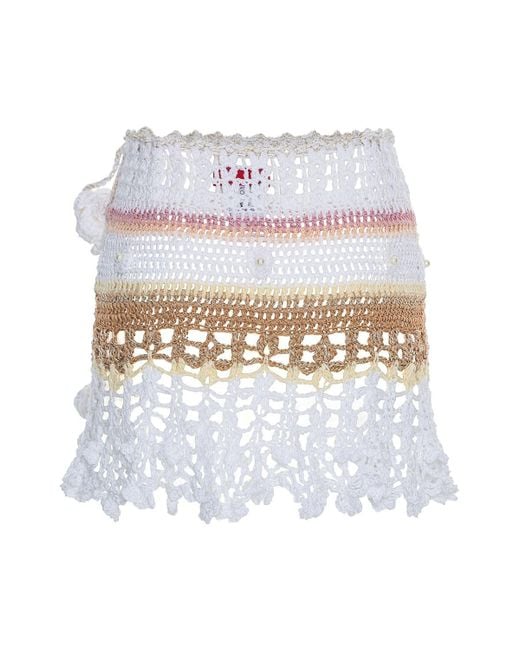 Andreeva White Vanilla Handmade Crochet Skirt