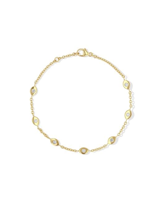 Jewelbird Metallic Diamond Eye Chain Bracelet