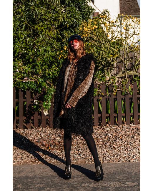 Jennafer Grace Black Genghis Faux Fur Vest