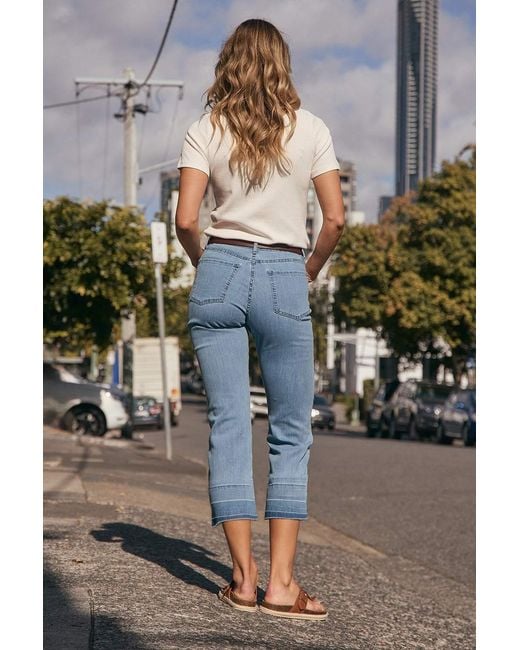 Adrift Clothing Blue Adrift Denim Cropped Straight Leg Jeans
