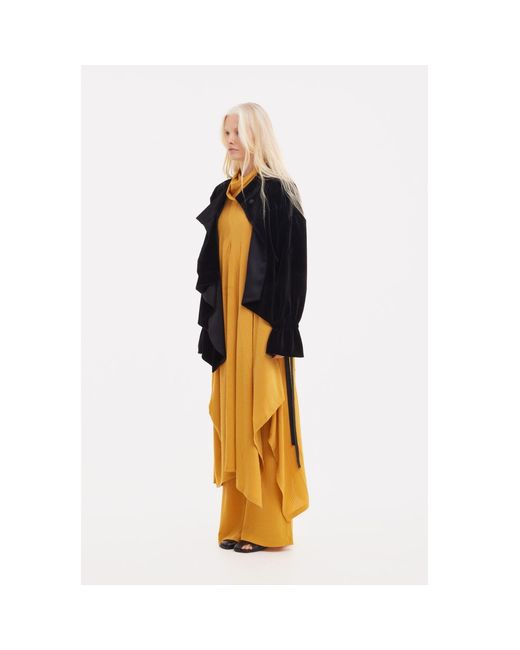 Julia Allert Black Evening Velvet Wrap Jacket With Silk Lining