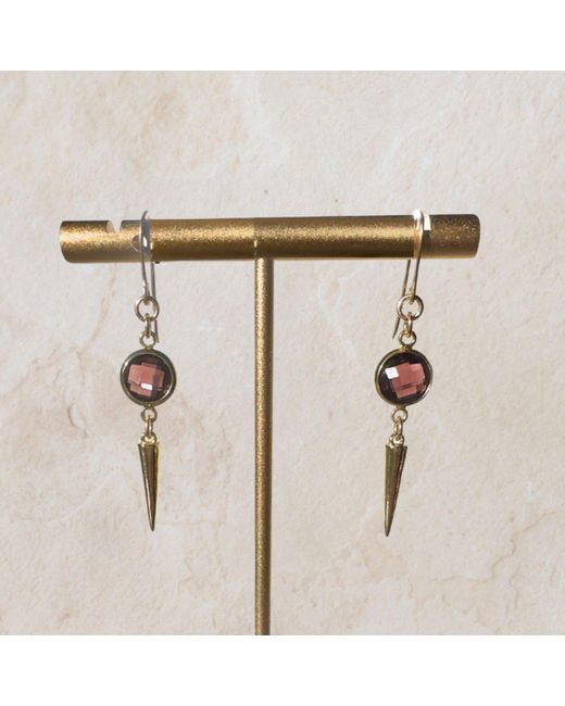 Rachel Nathan Multicolor Classic Hook: Plum & Spike Earrings