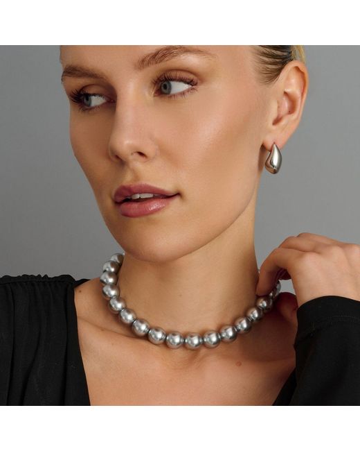 Nialaya Blue Chunky Pearl Choker With Finish
