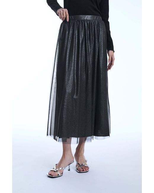 James Lakeland Black Laminated Tulle Skirt