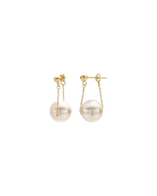 Minimalisa Concept Srl Metallic Giant Pearl Swing Earrings
