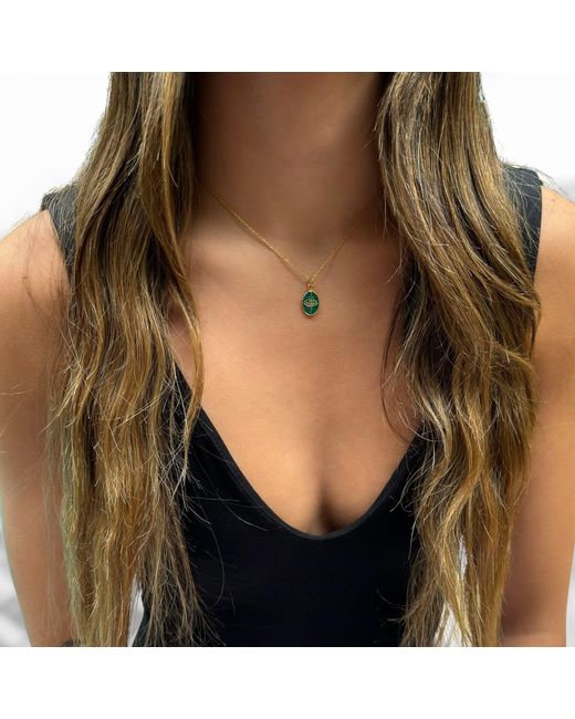 Ebru Jewelry Metallic Enamel Evil Eye Minimalist Protective Necklace
