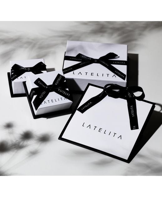 Latelita London White Snake Huggie Hoops Silver