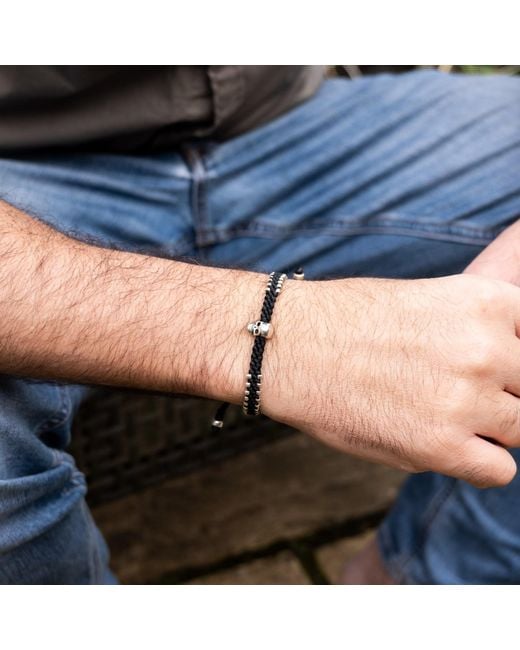 Harbour Uk Blue Urban Rope Bracelet For With Detail – Skull Connection for men