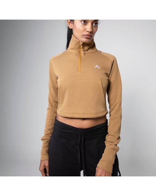 Aora Athletics Brown Miho Half Zip Sweater