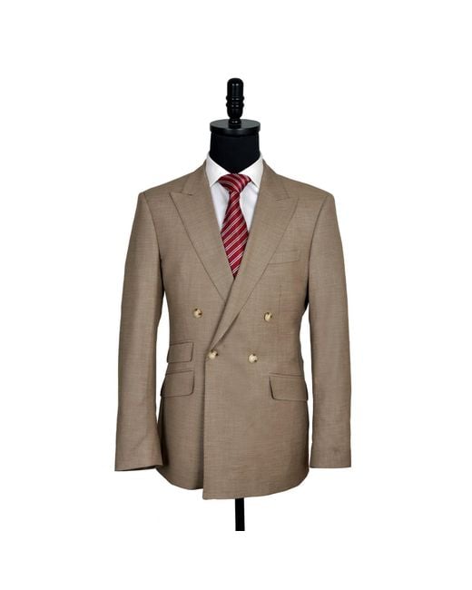 DAVID WEJ Brown Neutrals Aldo Double Breasted Suit for men