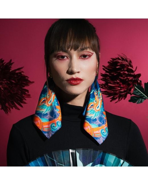 Suki Wang London Blue Set Of Two Blossom Into Power Statement Earring