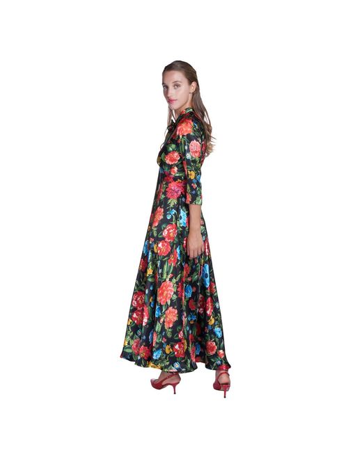 Sofia Tsereteli Red Multi Floral Silk Dress