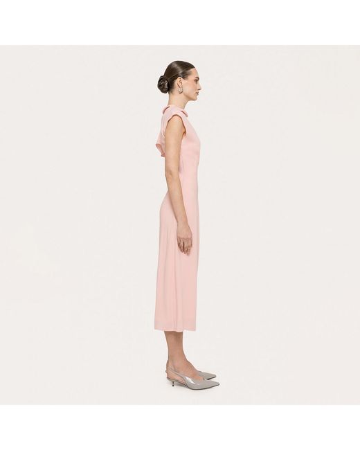 Nissa Pink A-Line Crepe Dress