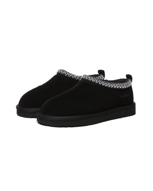 EverAu Australia Black Wigeon Leather Slippers