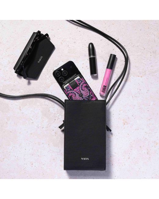 Naoa Black Phone & Essentials Crossbody Bag