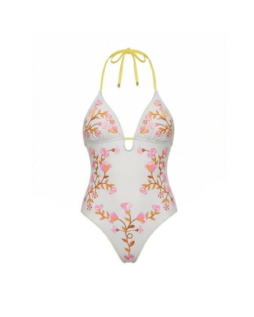 Jessie Zhao New York Yellow Bloom Reversible One Piece Swimsuit
