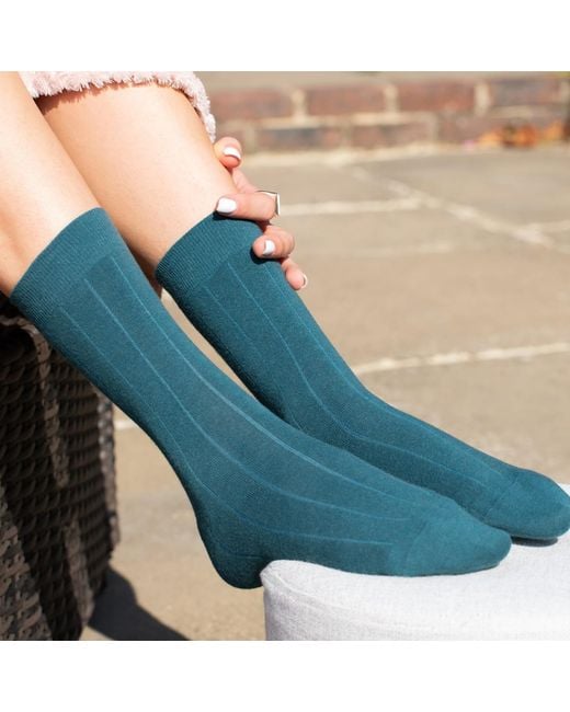 Peper Harow - Made in England Blue Three Pairs Cashmere Socks Bundle –