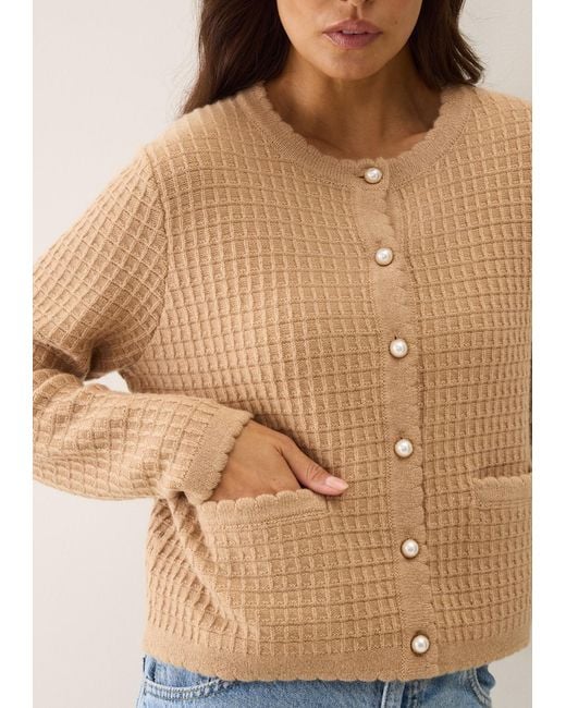 Loop Cashmere Natural Neutrals Crew Neck Cardigan