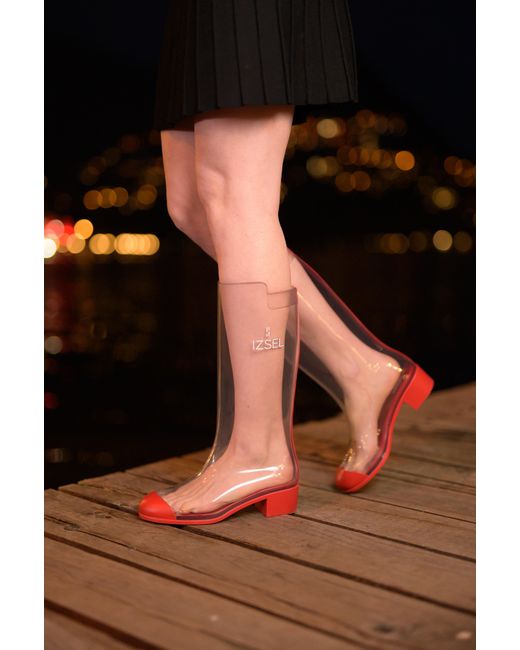 Izsel White Cristallo Rain Boot