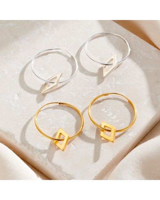 Posh Totty Designs Metallic Large Geometric Hoop Earrings