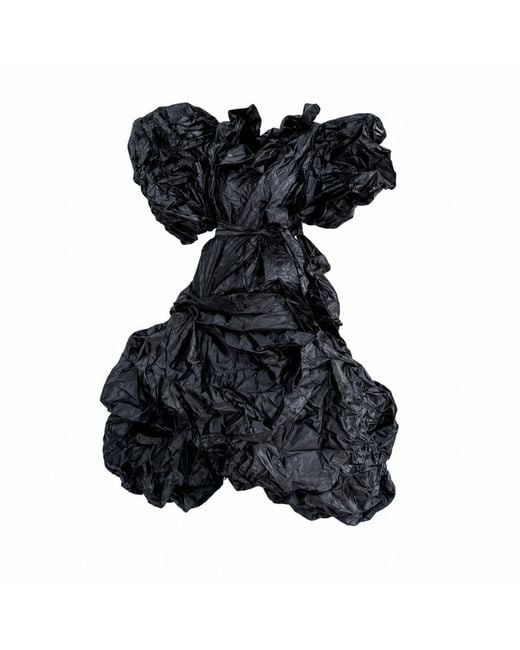 Miro Misljen Black Noir Sculptural Couture Dress