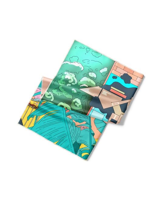 Pauser Blue Silk Scarf