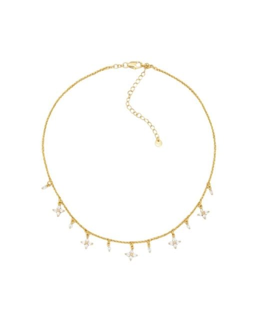 Uchi and Soto Metallic Kinmokusei Floral Necklace