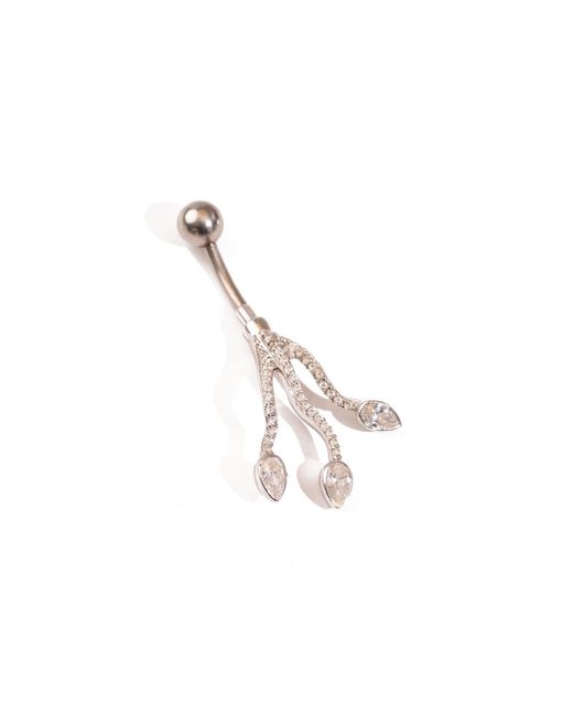 Ebru Jewelry Metallic Triple Drop Diamond Sterling Belly Piercing