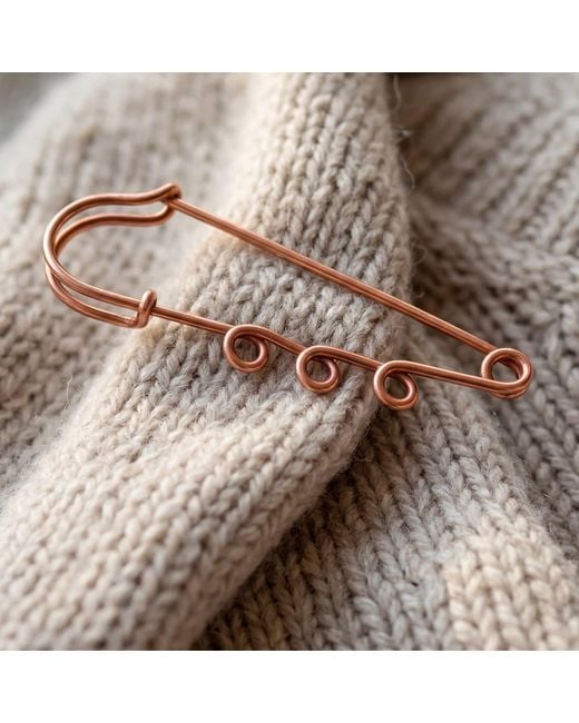 Anatoliacraft Metallic Handmade Copper Minimalist Pin Brooch