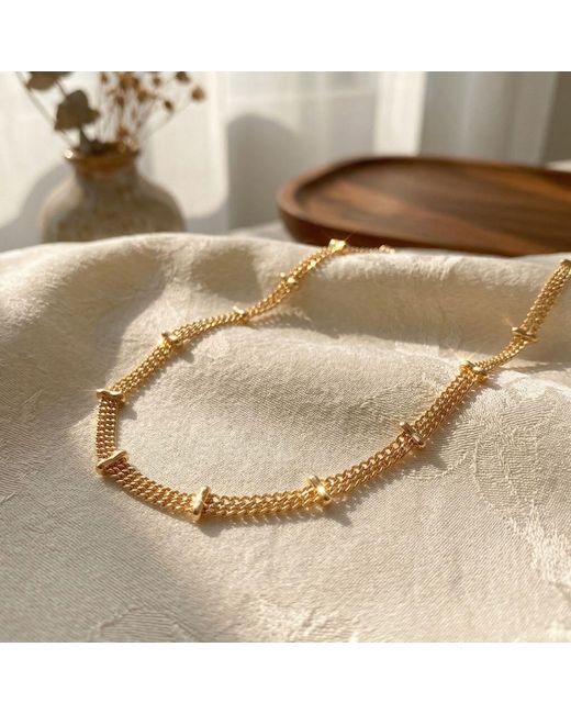 Harfi Metallic Vermeil Double Chain Minimalist Layering Necklace
