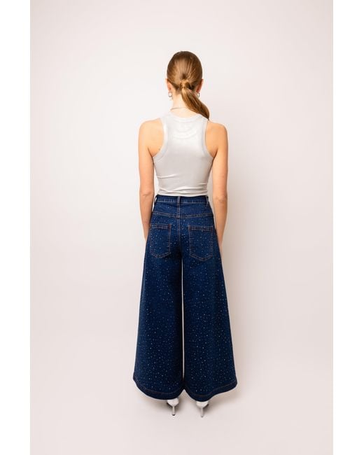 Amy Lynn Blue Demi Diamante Flare Jeans