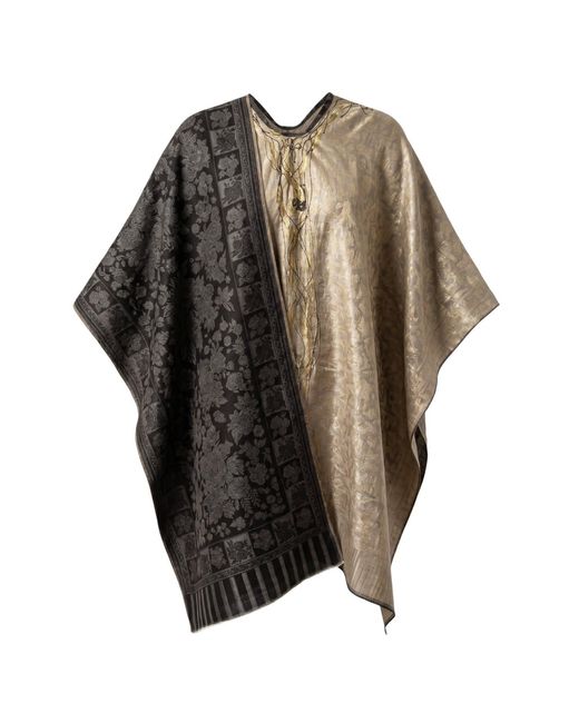Saniya Khan Brown Golden Hand Painted Cape