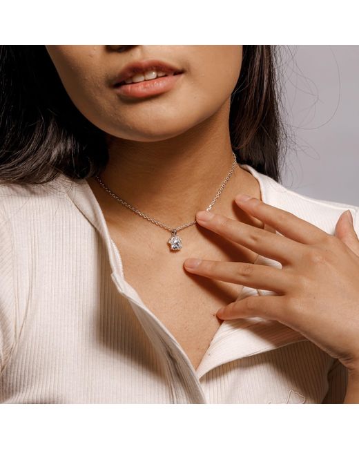 Cloud Haven Metallic Commitment Paw Pendant Necklace