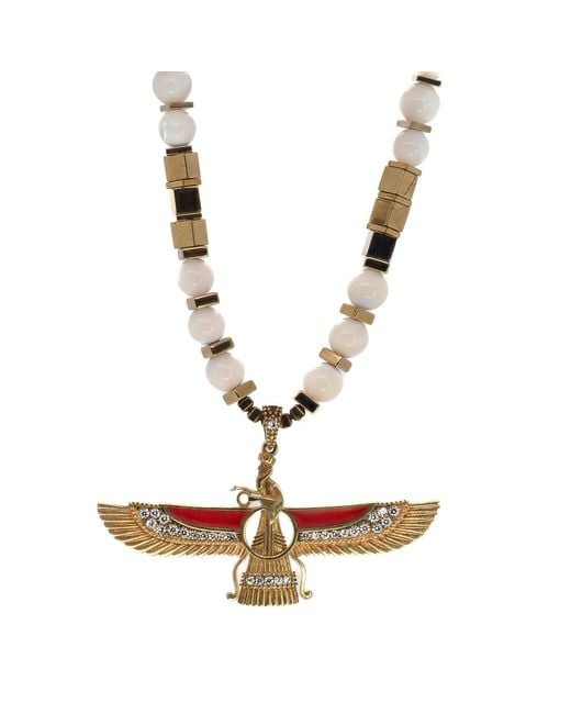 Ebru Jewelry White Faravahar Necklace