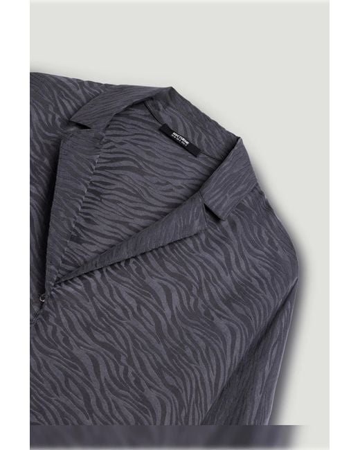 Nocturne Blue Relaxed Short-Sleeve Textured Shirt