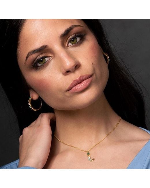 Lavani Jewels Metallic Multicolored Initial O Necklace