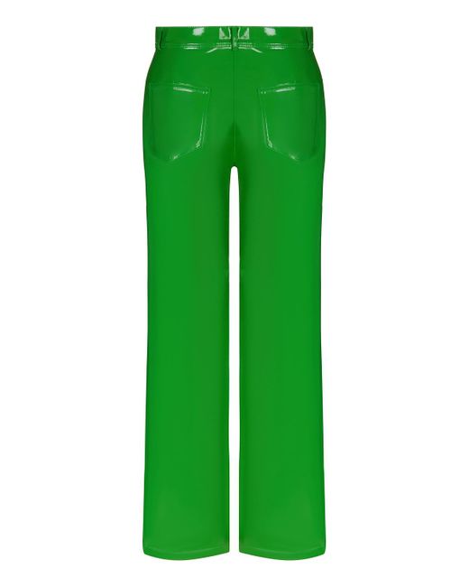 Nocturne Green Wide Leg Pleather Pants