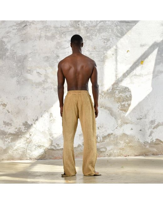 Zhenabia Natural Tribe Pants Boho Cotton Summer Pants for men
