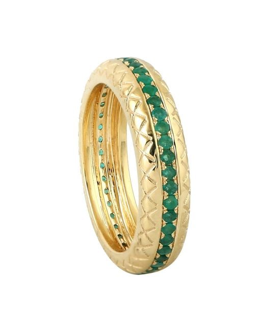 Artisan Yellow Emerald Eternity Band Ring