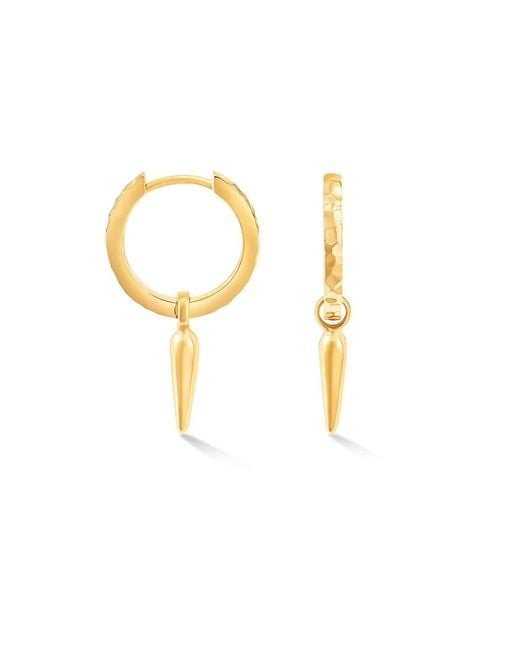 Dower & Hall Metallic Hammered Raindrop Hoops