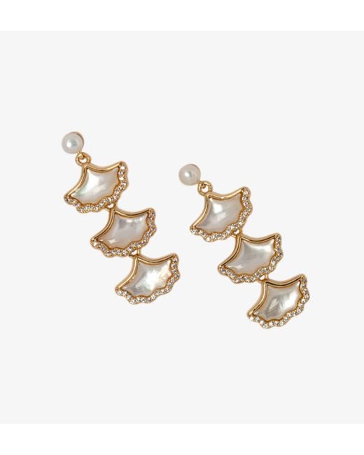 Uchi and Soto Metallic Gingko Shell Earrings