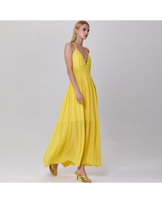 Smart and Joy Yellow Strappy Maxi Summer Dress