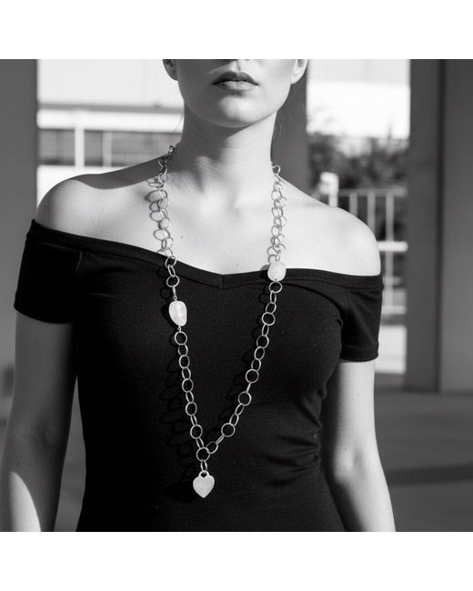 Tg-Jewellery by Tamara Gervasio Blue Rose Quartz Pebble Sterling Heart Necklace One Of A Kind