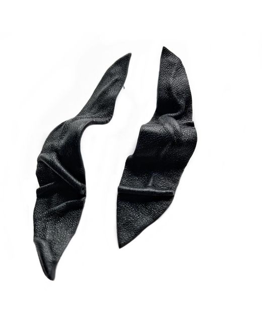 WAIWAI Black Morph Sculptural Leather Earrings